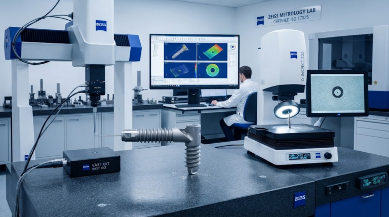 Zeiss CMM 3D Micro-Feature Tactile vs Optical Measurement in temperature controlled quality lab