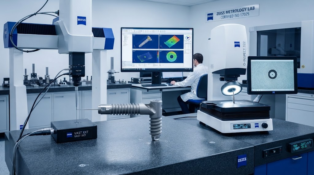 Zeiss CMM 3D Micro-Feature Tactile vs Optical Measurement in temperature controlled quality lab