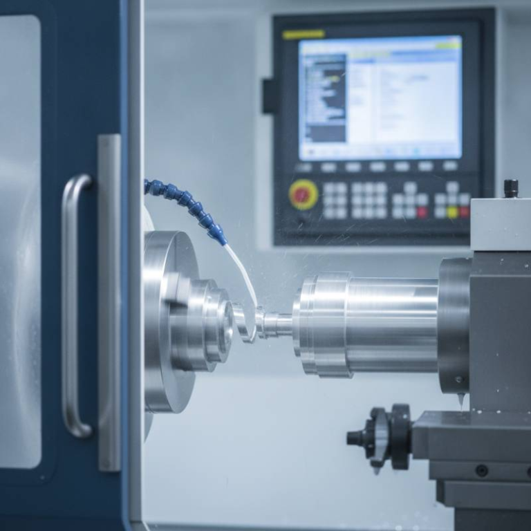 CNC lathe machining aluminum part