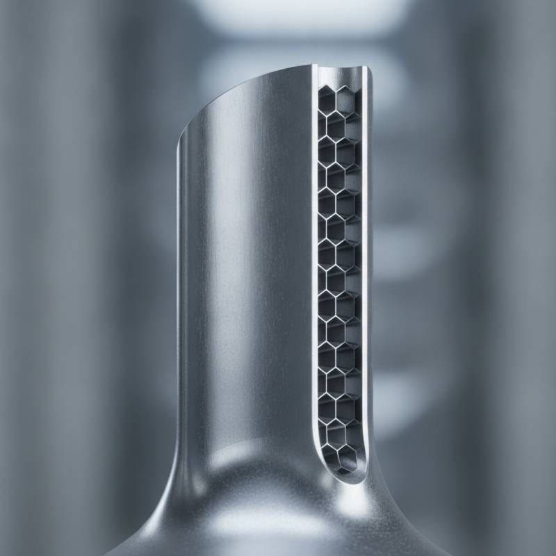 Close up of Inconel 718 aircraft engine component