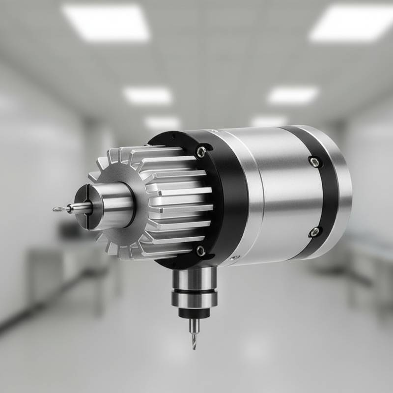 Micro-drilling CNC spindle close-up