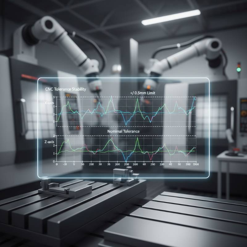 Technical data chart showing CNC tolerance stability