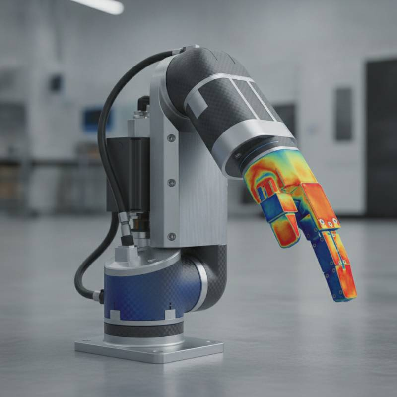 Thermal heat map of a robotic actuator housing