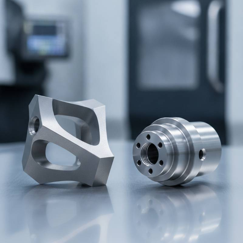 Comparison of 5-axis milled part vs mill-turn part