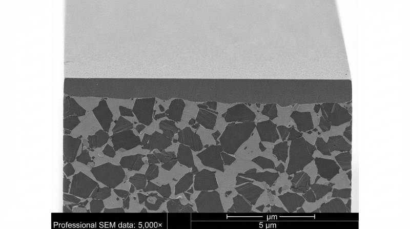 SEM Micrograph Showing Recast Layer Elimination Post-EDM on tungsten carbide sample