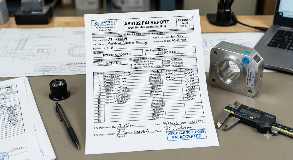 CNC Grinding AS9102 FAI standards