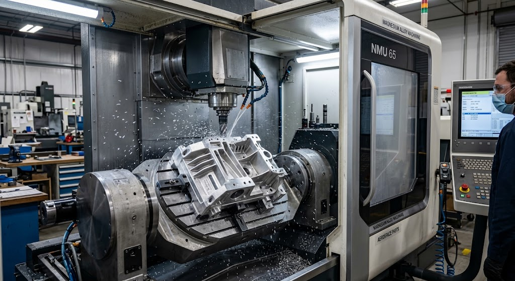 Magnesium CNC machined aerospace part