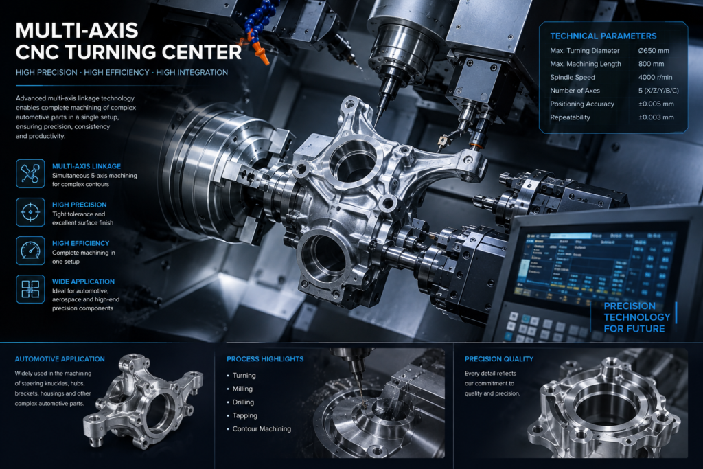 High-tech multi-spindle CNC turning center machining automotive parts