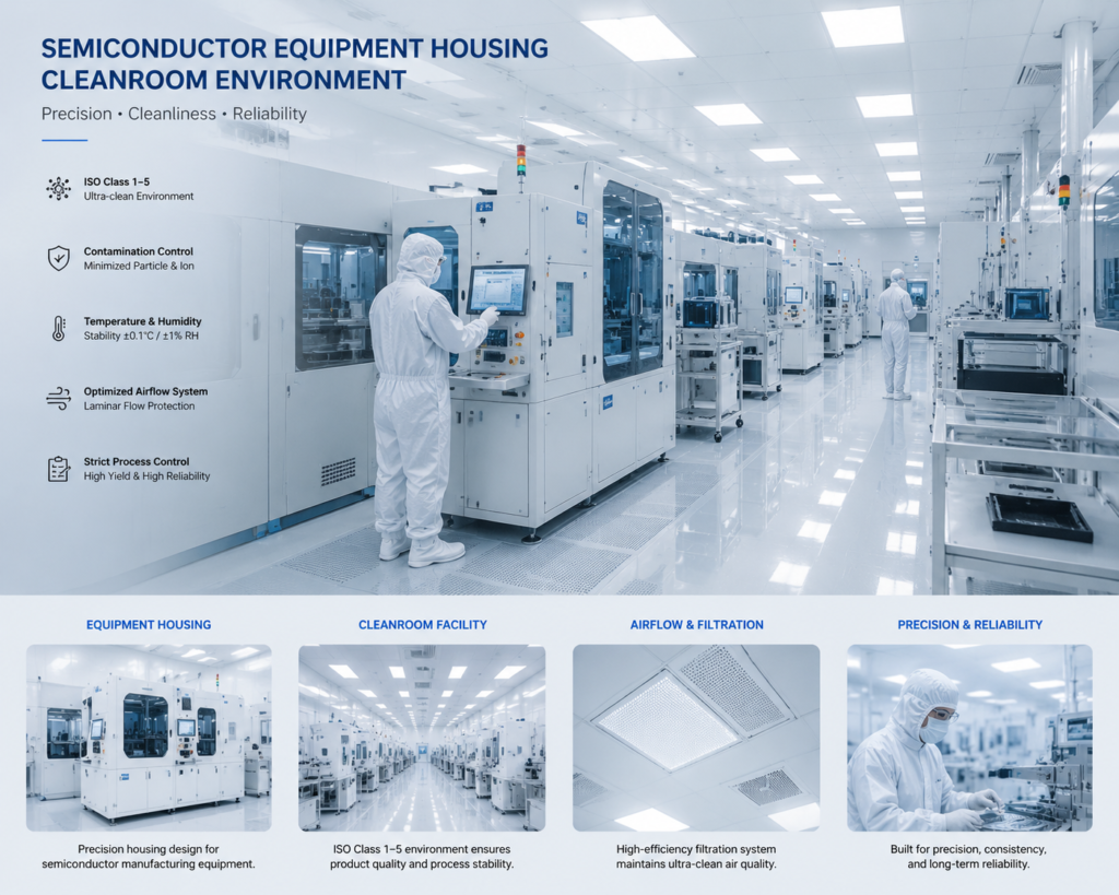 Semiconductor equipment enclosure cleanroom