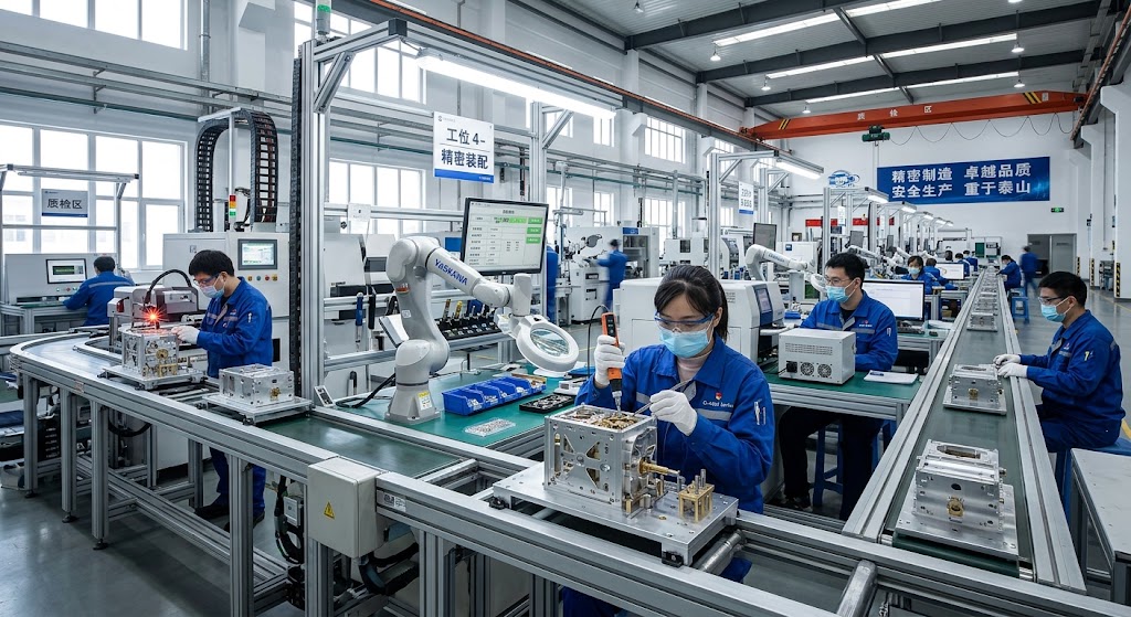 Precision metal assembly line