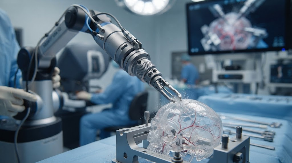 Micro-milled surgical robot end-effector