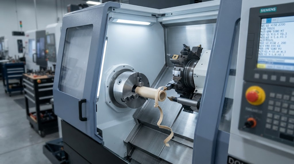 CNC Lathe machining PEEK
