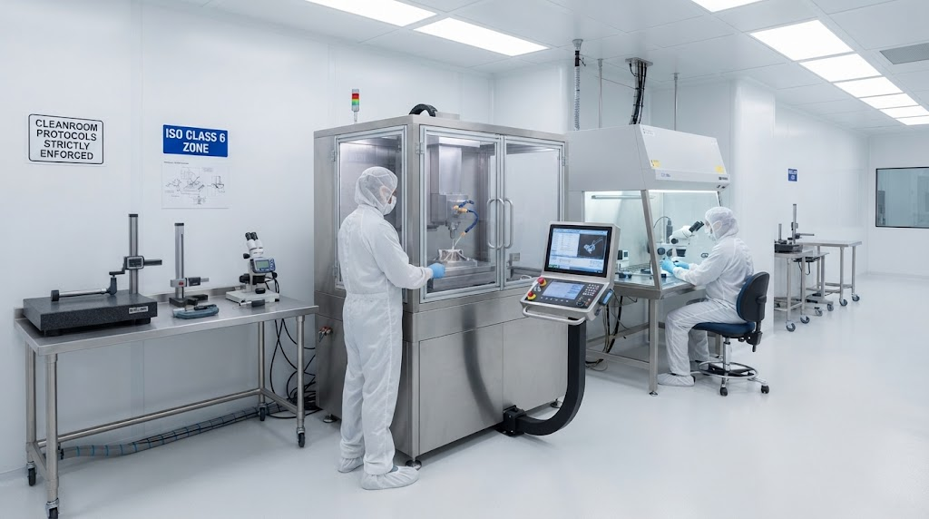 Cleanroom machining setup