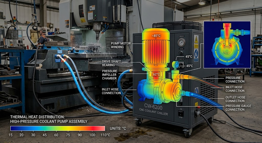 High pressure coolant pump thermal map