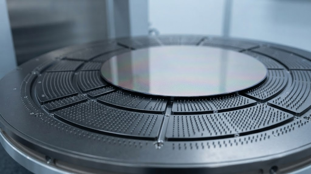 Silicon carbide wafer chuck surface