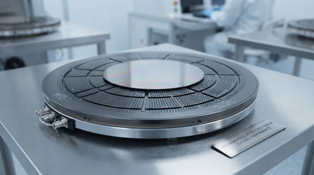 Refurbished electrostatic wafer chuck