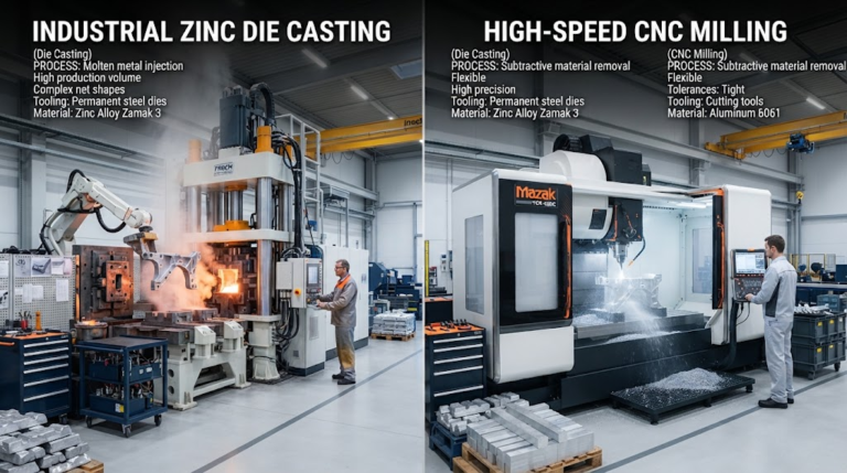 Industrial zinc die casting machine vs high-speed CNC mill comparison