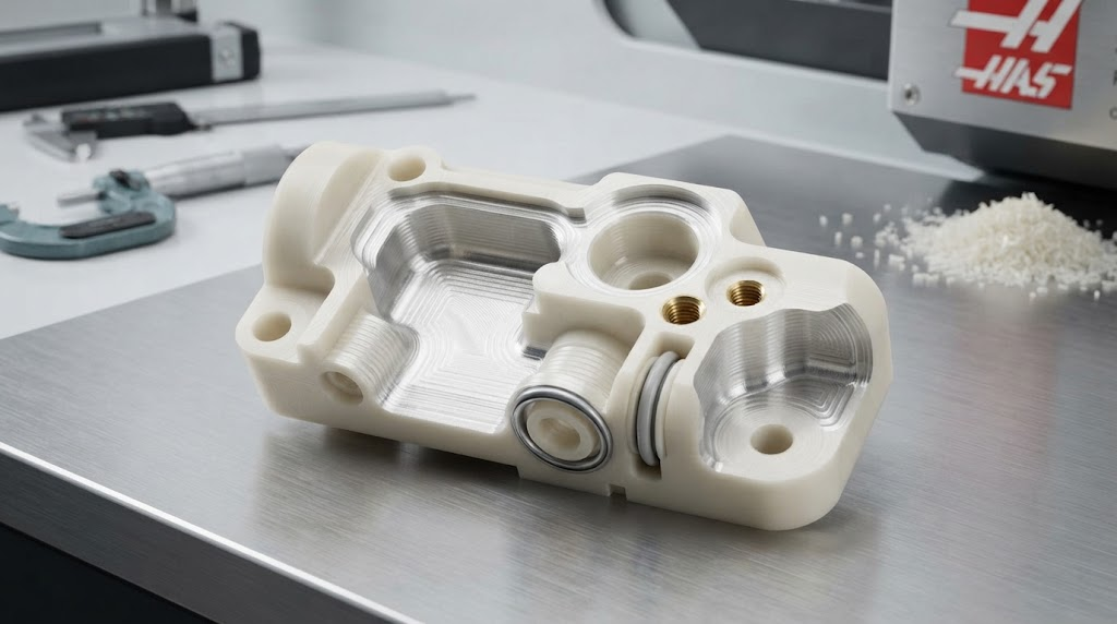 CNC machined plastic part