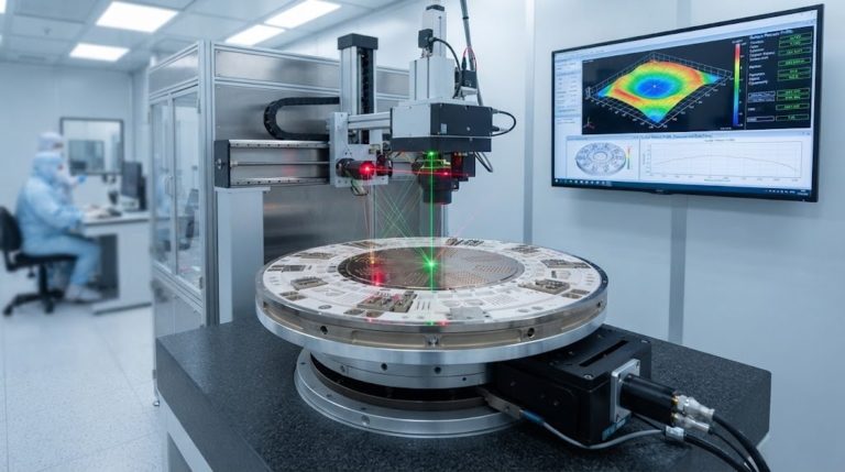 Metrology laser measurement of wafer chuck